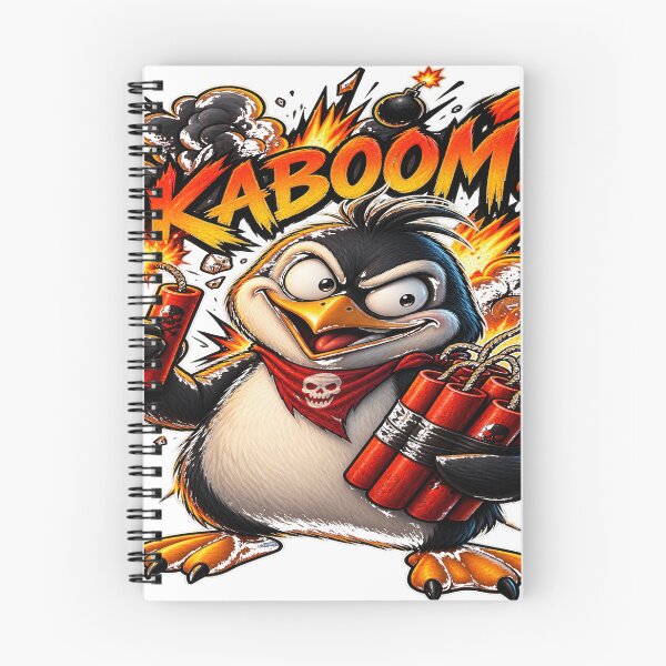 Item preview, Kaboom Penguin Cartoon Streetwear designed and sold by VYBORA Studio.