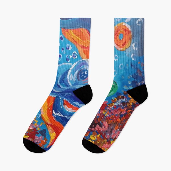 Item preview, Abstract Ocean Waves and Colorful Coral Garden Painting. designed and sold by fbtrisha.