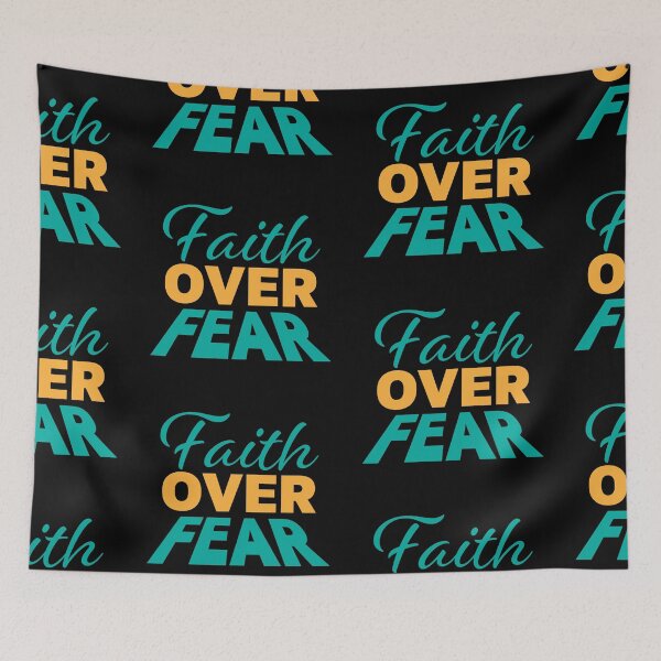 Item preview, Faith Over Fear – Christian Faith Typography T-Shirt Design designed and sold by CrossCrafted.