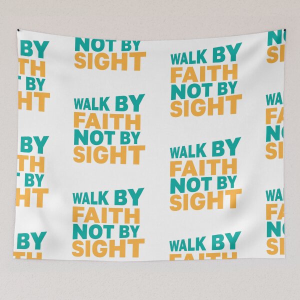 Item preview, Walk By Faith Not By Sight – Christian Faith Typography T-Shirt Design designed and sold by CrossCrafted.