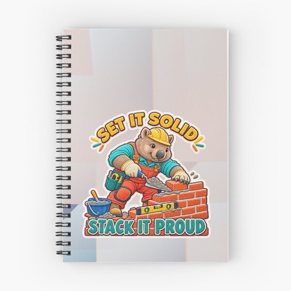 Item preview, Labor Day Wombat Bricklayer – Set It Solid Stack It Proud Embroidery Design designed and sold by Jaani-T.