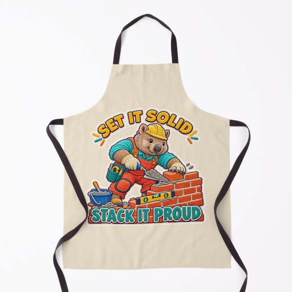 Item preview, Labor Day Wombat Bricklayer – Set It Solid Stack It Proud Embroidery Design designed and sold by Jaani-T.