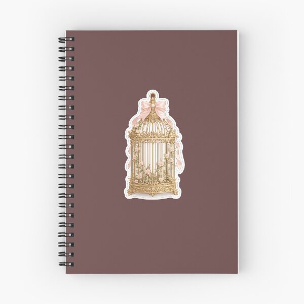 Item preview, Vintage Rose Birdcage Sticker | Pink Bow & Antique Gold Coquette Aesthetic designed and sold by PawsAndpetalstudio.