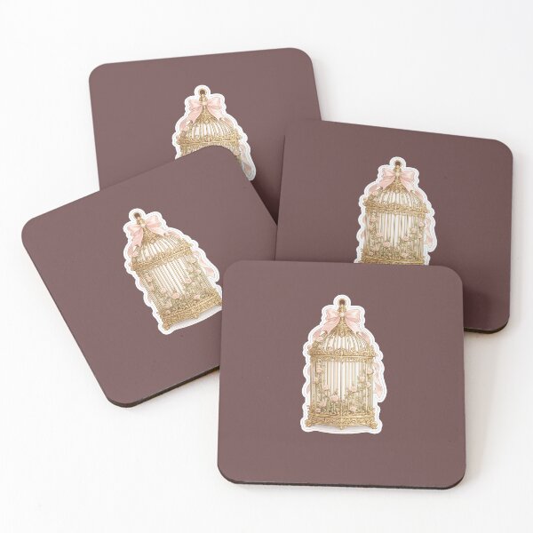 Item preview, Vintage Rose Birdcage Sticker | Pink Bow & Antique Gold Coquette Aesthetic designed and sold by PawsAndpetalstudio.