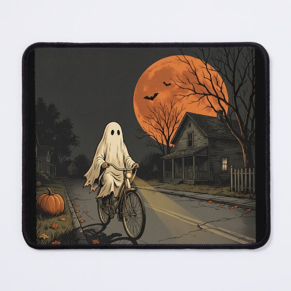 Item preview, funny Vintage Spooky Ghost Bike Ride Halloween gift designed and sold by Amzkao.