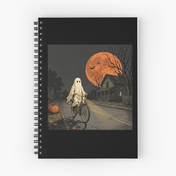 Item preview, funny Vintage Spooky Ghost Bike Ride Halloween gift designed and sold by Amzkao.