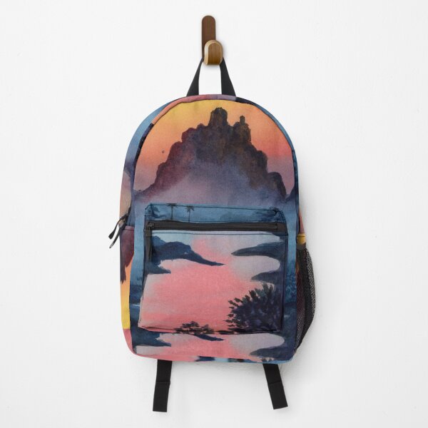 Item preview, The River Led Us Home, Sunset Mountain Watercolour designed and sold by ArithraStudio.