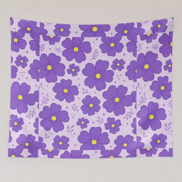 Item preview, Purple Flower Pattern | Cute Violet Floral Aesthetic designed and sold by itxelaraStudio.