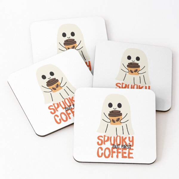 Item preview, Spooky But First Coffee Cute Halloween Ghost designed and sold by Panna Limon Store.