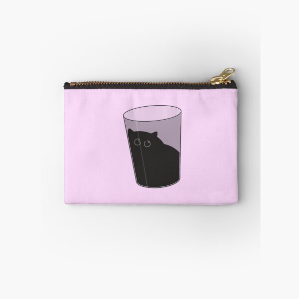 Item preview, black cat in a glass boba chibi cute rounded whimsical twee design #2 designed and sold by Kyna Arts.