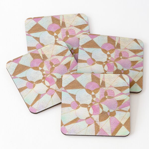 Item preview, Where Shapes Become Each Other, Pink and Gold Geometric Abstract designed and sold by ArithraStudio.