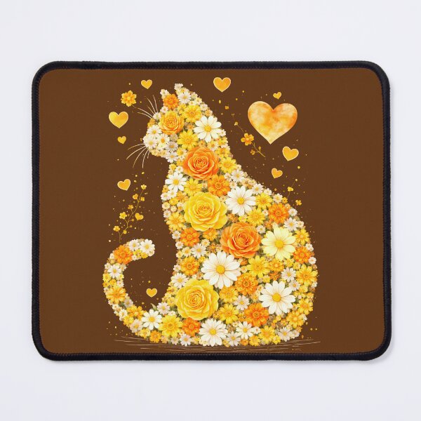 Item preview, Blooming Cat With Yellow Flowers designed and sold by TeeVelora.