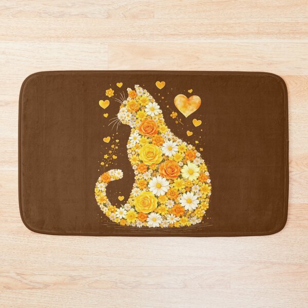 Item preview, Blooming Cat With Yellow Flowers designed and sold by TeeVelora.