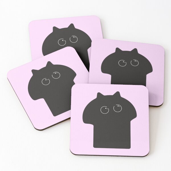 Item preview, black cat as a mushroom boba chibi cute rounded whimsical twee design #3 designed and sold by Kyna Arts.