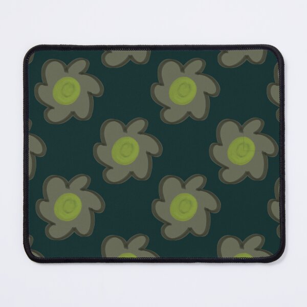 Item preview, Dark Retro 70s Floral Pattern - Olive Green Flowers on Dark Teal designed and sold by CaramelCo.