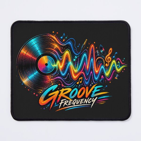 Item preview, Groove Frequency – Neon Vinyl Soundwave designed and sold by Golden Era Studio.