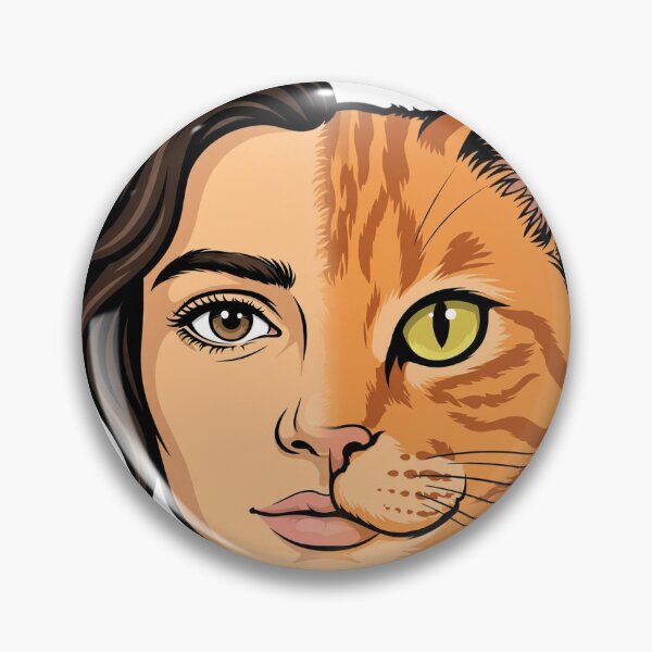 Item preview, Half Human Half Cat Face - Seamlessly Blended Graphic - Surreal Cat Lover Design designed and sold by Csaba1983.