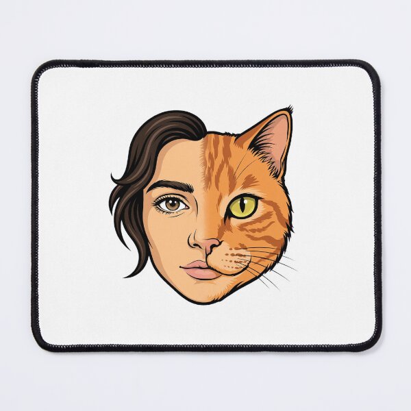 Item preview, Half Human Half Cat Face - Seamlessly Blended Graphic - Surreal Cat Lover Design designed and sold by Csaba1983.