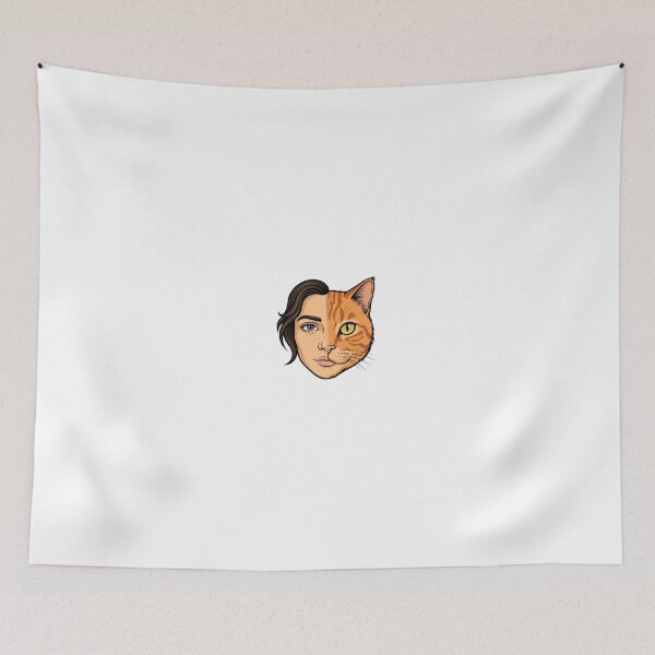 Item preview, Half Human Half Cat Face - Seamlessly Blended Graphic - Surreal Cat Lover Design designed and sold by Csaba1983.