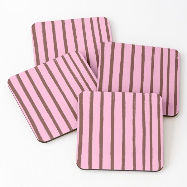Item preview, Pink with Chocolate Brown Brush Stroke Stripes Pattern designed and sold by OneThreeSix.