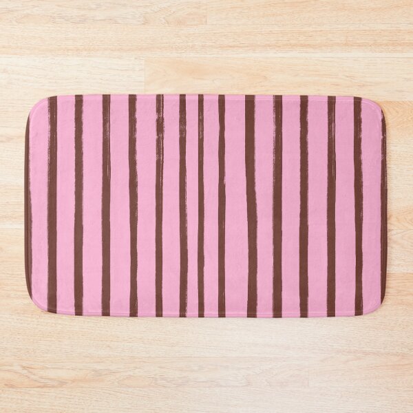 Item preview, Pink with Chocolate Brown Brush Stroke Stripes Pattern designed and sold by OneThreeSix.