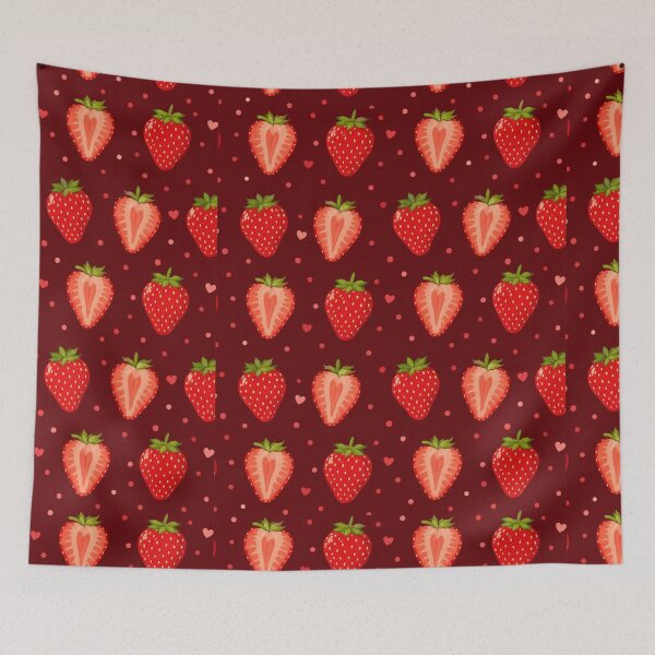 Item preview, Red Strawberry Pattern | Cute Valentine Berry Aesthetic designed and sold by itxelaraStudio.