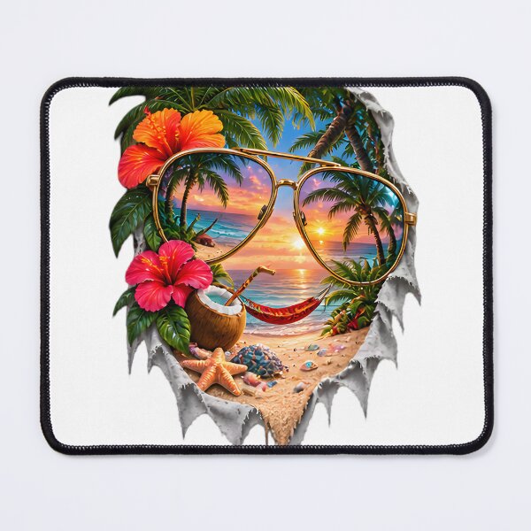 Item preview, 3D Tropical Beach Sunglasses Escape designed and sold by AI-Only Creations.