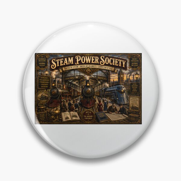 Item preview, Steam Power Society – Vintage Railway Heritage & Steam Train Poster designed and sold by ASABCreative.