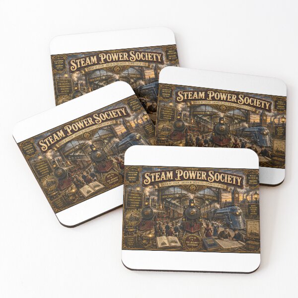 Item preview, Steam Power Society – Vintage Railway Heritage & Steam Train Poster designed and sold by ASABCreative.
