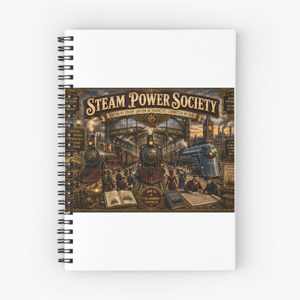 Item preview, Steam Power Society – Vintage Railway Heritage & Steam Train Poster designed and sold by ASABCreative.