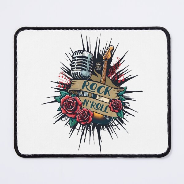 Item preview, Vintage Rock 'N' Roll Music Emblem with Electric Guitar and Roses designed and sold by interdesigner.