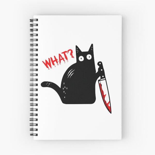 Item preview, What? Funny Black Cat Holding a Bloody Knife designed and sold by Shopeon Designs.