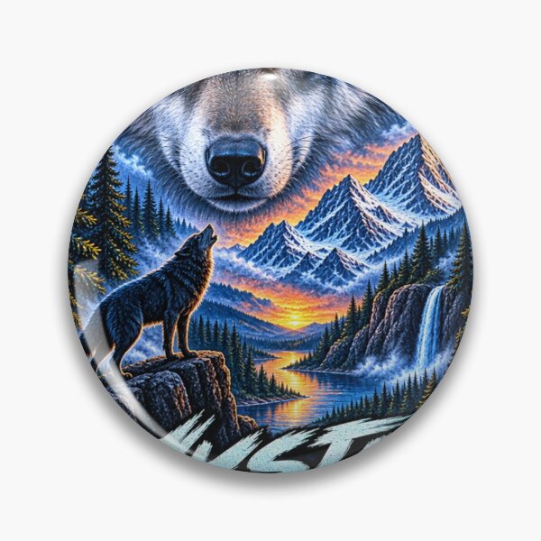 Artikelvorschau, Mystischer Wolfsmond Wildniswaldkunst entworfen und verkauft von Print Print On.
