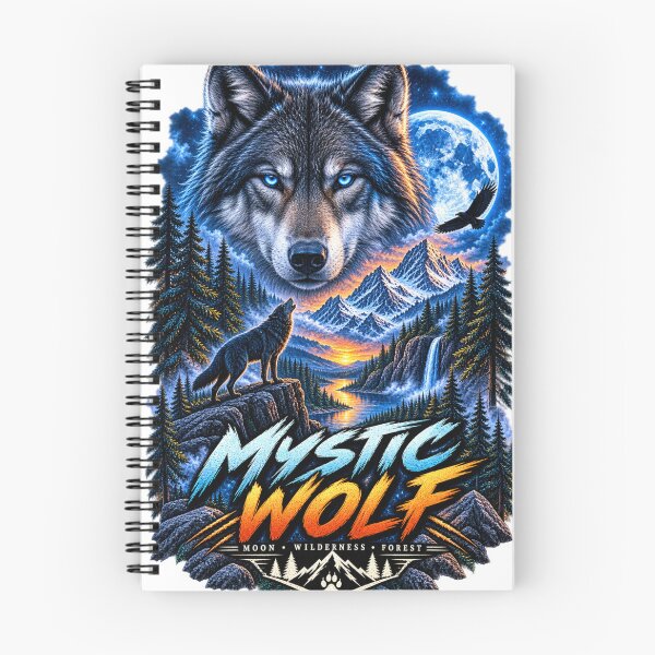 Item preview, Mystic Wolf Moon Wilderness Forest Art designed and sold by Print Print On.
