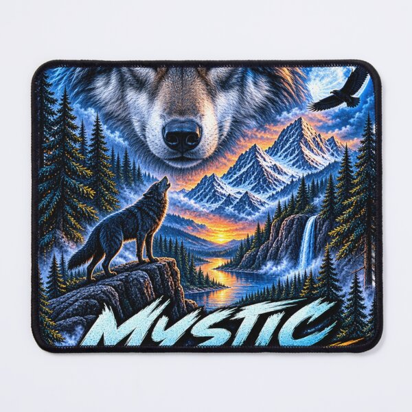 Item preview, Mystic Wolf Moon Wilderness Forest Art designed and sold by Print Print On.