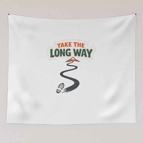 Item preview, Take The Long Way Minimal Hiking Adventure Design designed and sold by Naviora.