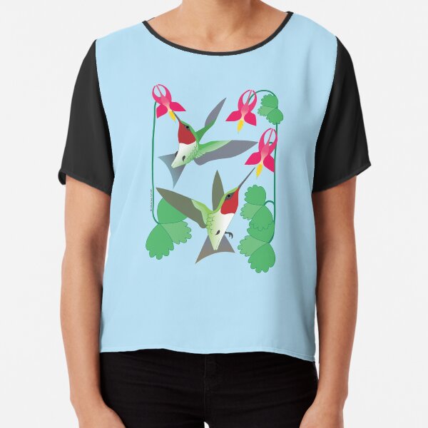 Ruby-Throated Hummingbirds #5 Chiffon Top