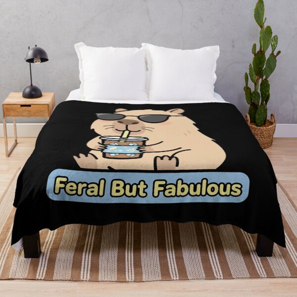 Item preview, Feral But Fabulous Capybara - Cute Iced Coffee Aesthetic Sticker designed and sold by Fulaly.