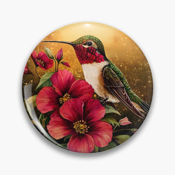 Artikelvorschau, 3D-Rendering eines Aquarell-Kolibris, tiefrot entworfen und verkauft von Checho30.