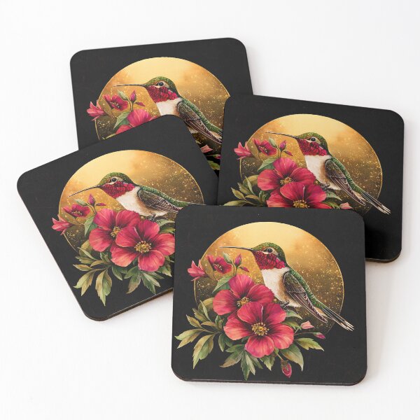 Item preview, 3d Render Of Watercolor Hummingbird, Deep Crimson designed and sold by Checho30.