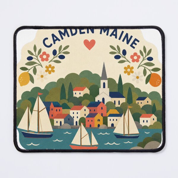 Item preview, Camden Maine USA Travel Souvenir Modern Folk Art designed and sold by VisualArtsOasis.