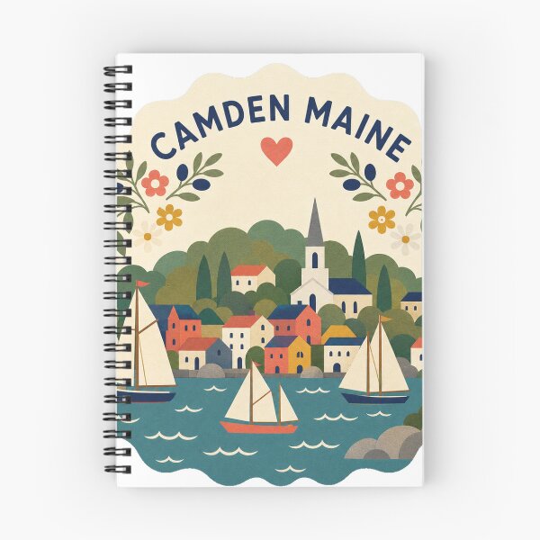 Item preview, Camden Maine USA Travel Souvenir Modern Folk Art designed and sold by VisualArtsOasis.