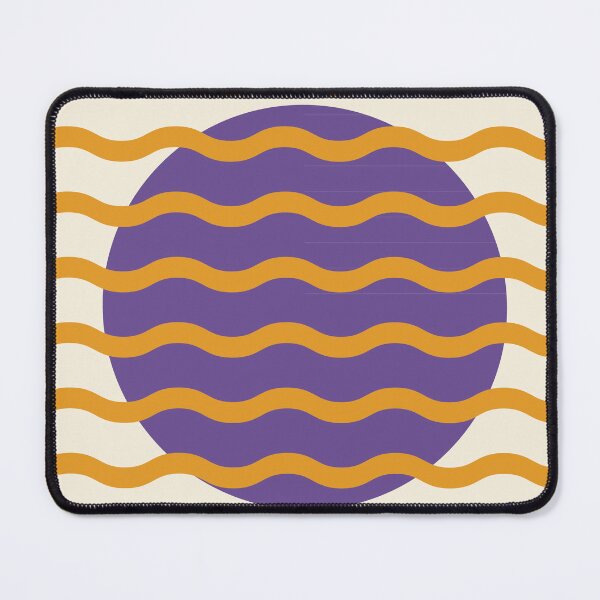 Item preview, Retro Wavy Pattern Dusty Purple & Golden Orange Groovy Abstract Design designed and sold by nineFlorals.