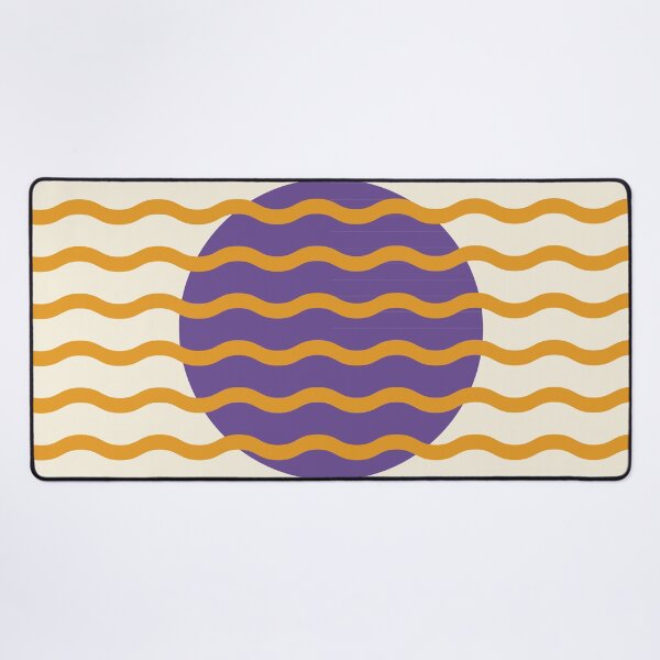 Item preview, Retro Wavy Pattern Dusty Purple & Golden Orange Groovy Abstract Design designed and sold by nineFlorals.