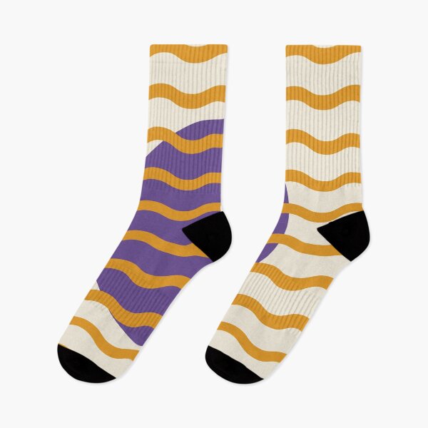 Item preview, Retro Wavy Pattern Dusty Purple & Golden Orange Groovy Abstract Design designed and sold by nineFlorals.