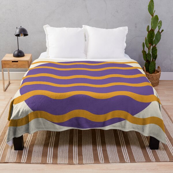 Item preview, Retro Wavy Pattern Dusty Purple & Golden Orange Groovy Abstract Design designed and sold by nineFlorals.