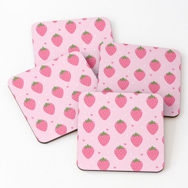 Item preview, Pink Strawberry Pattern | Cute Kawaii Berry Aesthetic designed and sold by itxelaraStudio.