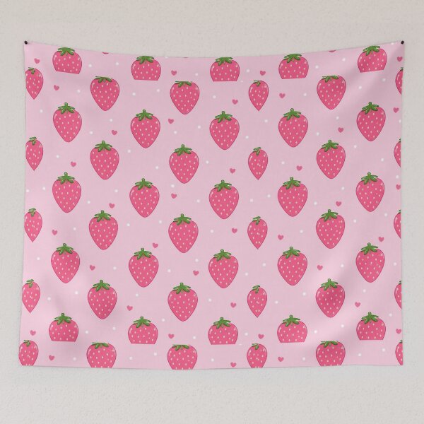Item preview, Pink Strawberry Pattern | Cute Kawaii Berry Aesthetic designed and sold by itxelaraStudio.