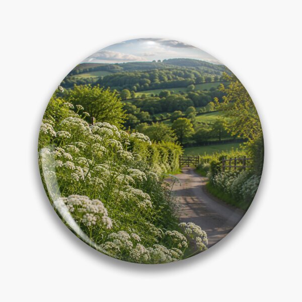 Item preview, Sunny English Country Lane Lined With Cow Parsley and Pink Wildflowers designed and sold by ThatSurreyLife.