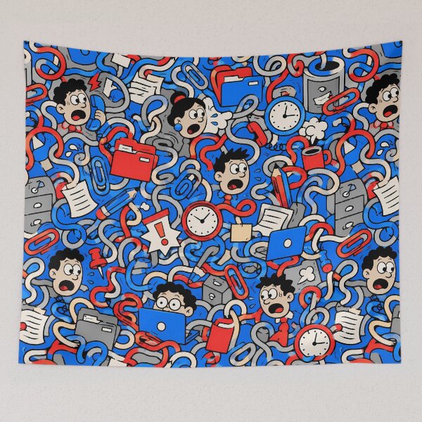 Item preview, Retro Office Chaos (Office Humor x Doodle) designed and sold by Thai Vibe Studio.